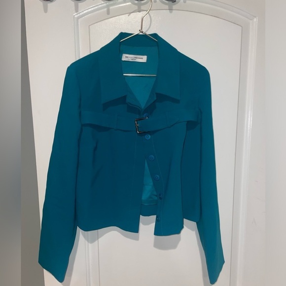 New! Amanda Uprichard Helsa Jacket with buckle in Jewel ✨Small NWOT! - Picture 7 of 10
